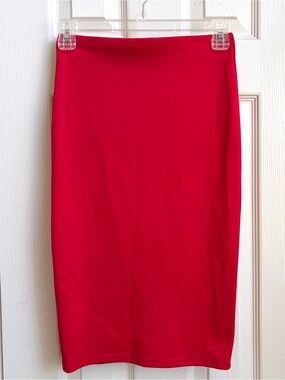 Y2K Brat Star Vibrant Red High-Waist Pencil Skirt